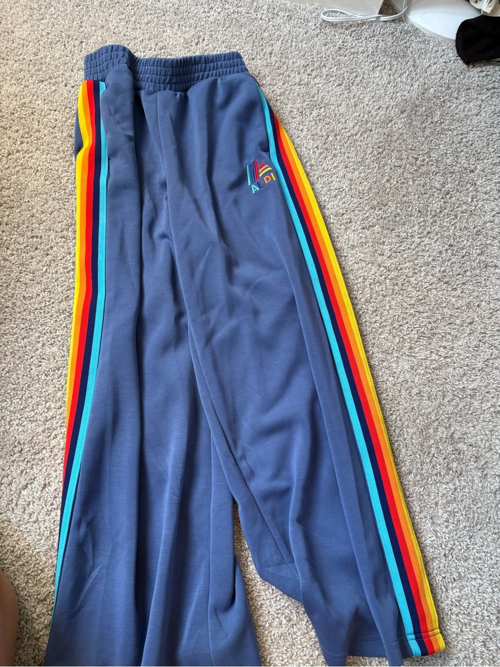 Women’s Blue Striped Aldi Wide Leg Sweatpants